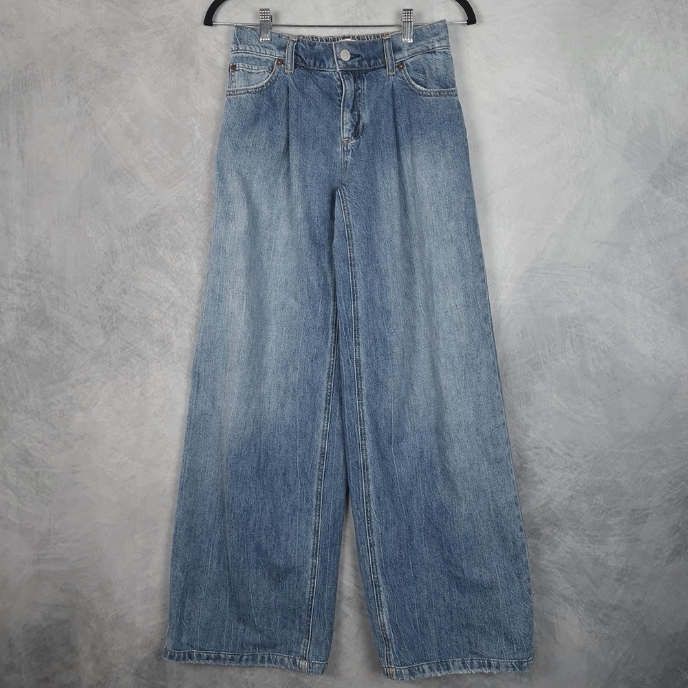 Alice + Olivia Jeans Womens 25 Blue Georgia Vintage Jojo Wide Leg High Rise